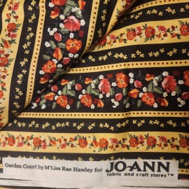 Jo-Ann Vintage Garden Court by M'Liss Rae Hawley Joann Fabric Floral Striped BTY
