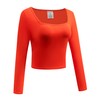 OThread & Co. Women's Long Sleeve Square Neck Crop Top