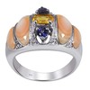 Yellow Citrine, Blue Iolite 6.65 Ct Oval 925 Sterling Silver