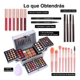 Kit De Maquillaje Completo Charmcode Todo En Uno Juego De Plata.