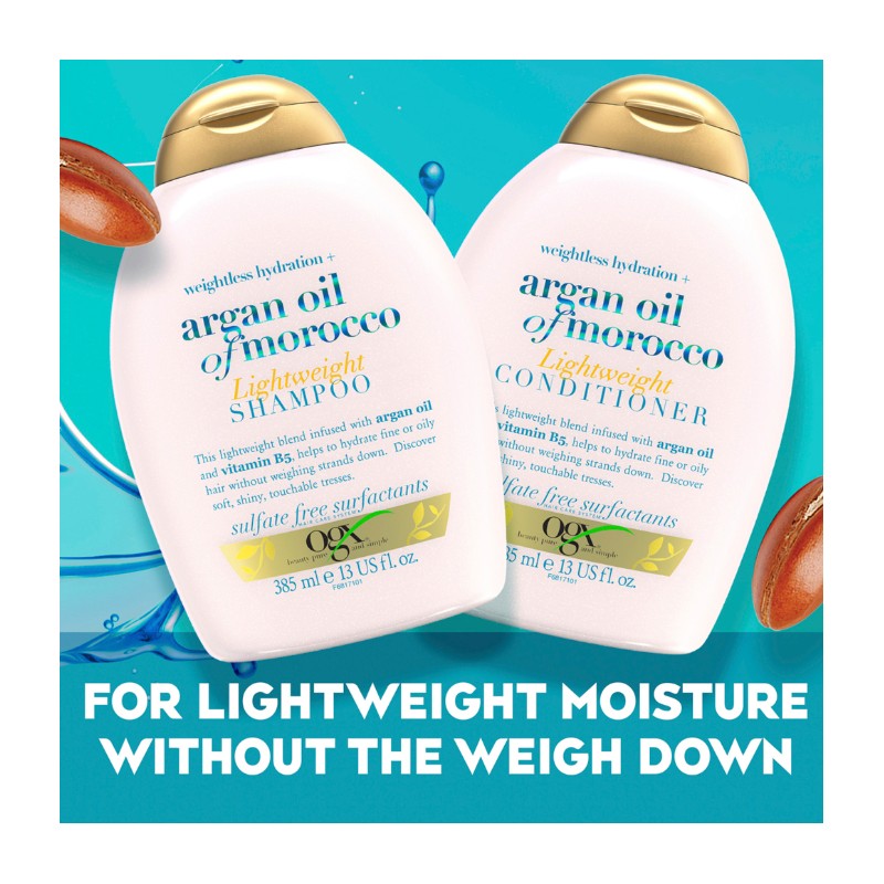 Ogx Argan Oil of Morocco Lightweight Shampoo 385ml