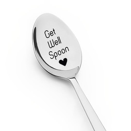 Get Well Spoon Gifts for Friends Dad Recovery Gift for Women Men Cheer Up Gifts for Teenagers Daughter Motivational Gift for Grandchildren Parents Tea Coffee Dessert Lovers Spoon Gifts