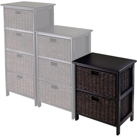 Omaha Storage Rack, 2 Storage Baskets, Black