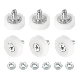 MECCANIXITY Drawer Rollers Nylon Cabinet Drawer Pulley Replacement Wheels Bearing 22mm Drawer Positioning Roller Slide Guides with Nuts for Furniture Parts Cupboard Wardrobe Pack of 6