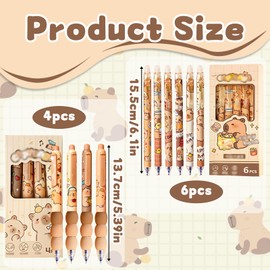 Erasable Pens, Capybara Pens, 10 Pcs Capybara Retractable Gel Pen, 0.5mm Blue Friction Pens, Cute Capybara Stationery, Erasable Pen Writing Smooth For School, Office, Stationery