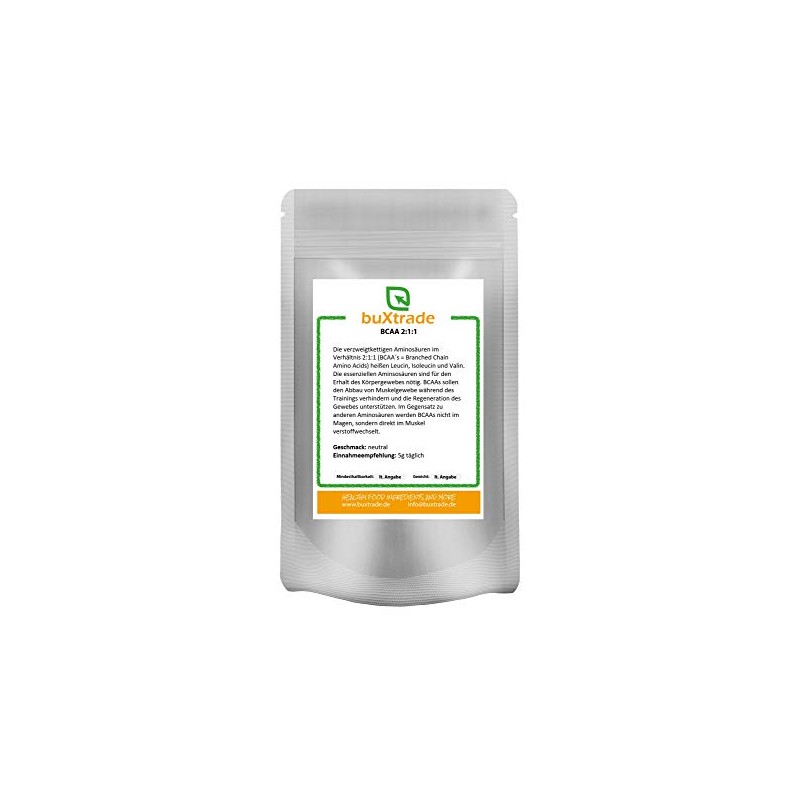 BCAA 2:1:1 Tasteless L-Leucine L-Isoleucine L-Valine Powder Various Sizes