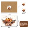 Whaline 36Pcs Highland Cow Thank You Cards with Envelope Stickers