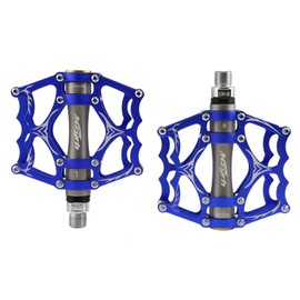 Jpamzceo Bicycle Pedal, Cycling Bike Pedal, Ultra Light Aluminum Alloy, Road Bike, Cross Bike, High Strength, 2 Pieces (Blue)