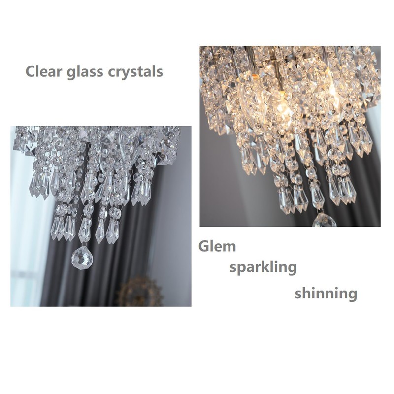 Surpars House Ceiling Light, Mini Chandelier, Silver Crystal Ceiling Lighting