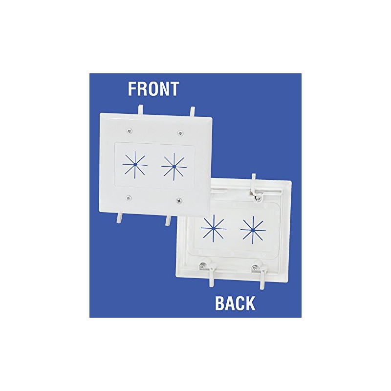DATA COMM Electronics 45-0015-LA 2-Gang Cable Plate with Flexible Opening