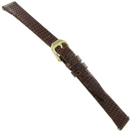 8mm Kreisler Brown Lizard Grain Genuine Leather Ladies Watch Band Regular Set of Two