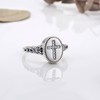 sagrence 925 Sterling Silver Cross Cremation Ring for Ashes Memorial
