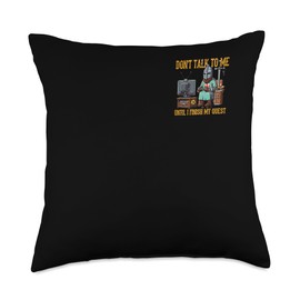 Don’t Talk To Me Until I Finish My Quest Gamer Knight Throw Pillow