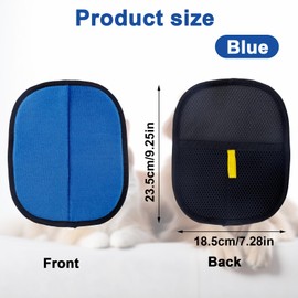 lasuroa Double-Sided Pet Grooming Gloves, Electrostatic Versatile Static Pet Hair Remover Glove Reusable Static Cat Grooming Tools for Carpet Couch Clothing Furniture Supplies (Blue)