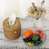 SUMTree Rattan Tissue Box Round Paper Box Organizer for Office