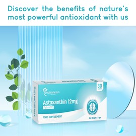 Astaxanthin Supplement for Eye, Skin & Joints Health - Antioxidant Formula for Men & Women - Helps Support Exercise Recovery - Non-GMO & Gluten Free 30 Tablets