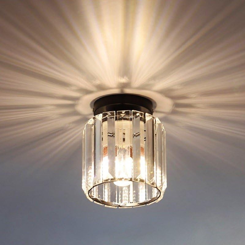 Vinilky Modern Crystal Chandelier Ceiling Light, Flush Lighting Fixture Ceiling