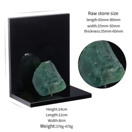 mookaitedecor Natural Crystals Fluorite Rough Stones Bookends, Decorative Acrylic Book Ends for Shelves Desktop Organizer Home Office (1 Pair)