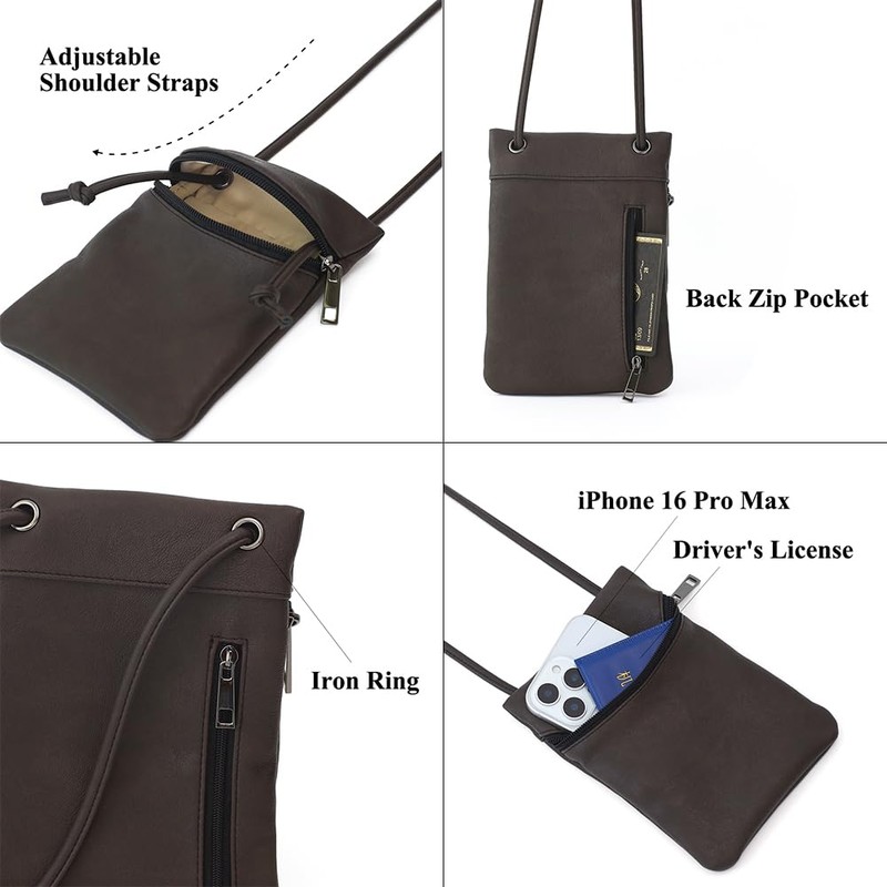 BBORGDC Small Crossbody Purse for Women, Lightweight PU Leather Cell