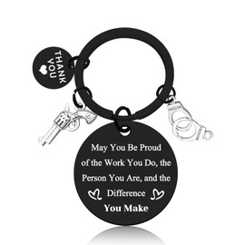Police Officer Gift Keyring Retirement Gifts for Police Firefighter Policeman Keyring Thank You Gift for Police Officer Appreciation Gift for Firefighter Police Birthday Christmas Graduation Gifts