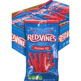 Red Vines Twists, Original Red Licorice Candy,  Halal, Kosher (4 oz x 15 ct)