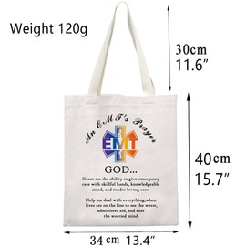 BNQL Emt Tote Bag Emergency Medical Technician Gifts Emt Gifts Paramedic Gifts Emt Prayer Gifts Medical Canvas Tote Bag