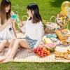 Waterproof Portable Large Picnic and Camping Mat Blue Mint Check 10ea