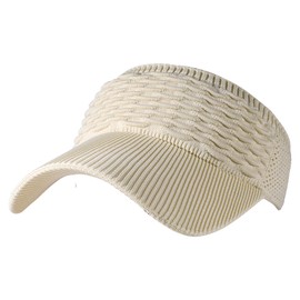 Visor Hat for Women Men Elastic Knitted Sun Caps Beach Wide Brim Sports Golf Outdoor (Knit,Beige)