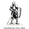 Medium 100mm 'Knight Standing ' Transparent/Clear Sticker Decal for Windows/Cars/Walls