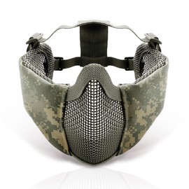 SHENKEL Ear Protection Anti-Fog Mesh Mask Half Face Guard Face Mask ACU