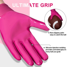 RIGWARL Football Gloves Men, Youth & Adult Football Gloves, Performance Enhancer Receiver Gloves with Super Tacky Grip for Ultimate Experience, Adult & Youth Sizes