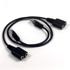 Ytian 2 Pack Headset Adapter RJ9 to 3.5mm Female Jack Cable Adapter Convertor PC Headset Phone MIC Audio Splitter Adapter Cable