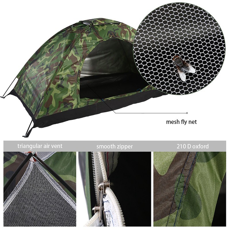 Outdoor Camouflage UV Protection Waterproof One Person Tent for Camping