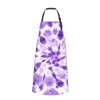 Yipaidel Waterproof Purple Tie Dye Adjustable Bib Apron for Cooking