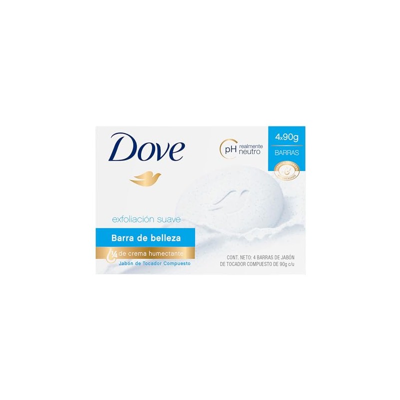 Dove Jabón Exfoliante, 4 x 90g