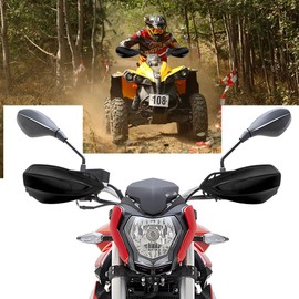 Motorbike Handguard 7/8 '' 22mm Handle Guard Shield Motorcycle Motocross Scooter Windproof Handlebar Handguard Protective Equipment (Black)