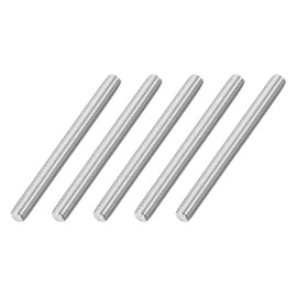 sourcing map M8x90mm Fully All Threaded Rod, 5Pcs 316 Stainless Steel Long Threaded Screw 1.25mm Thread Pitch Right Hand Threads for Furniture Mounting Assembly Fastening