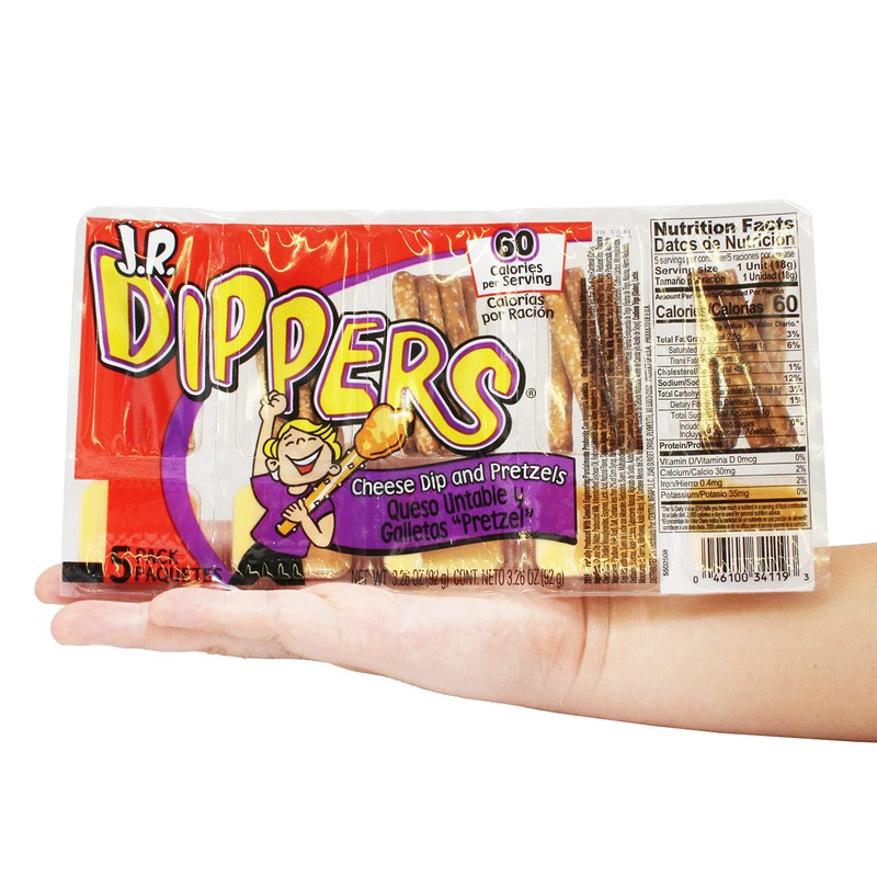 J.R. Dippers Cheese Dip & Pretzel Sticks Snacks (2 Packs)
