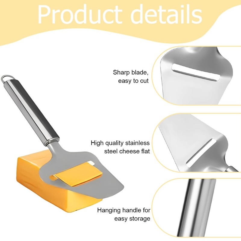 AOEVUIR Classic Line Cheese Slicer, Cheese Cutter, Polished Stainless Steel,