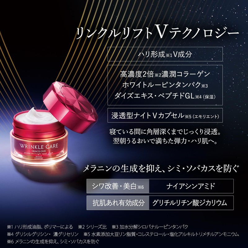 Grace One Wrinkle Care, Wrinkle Lift, Night Cream, Niacinamide, Wrinkle