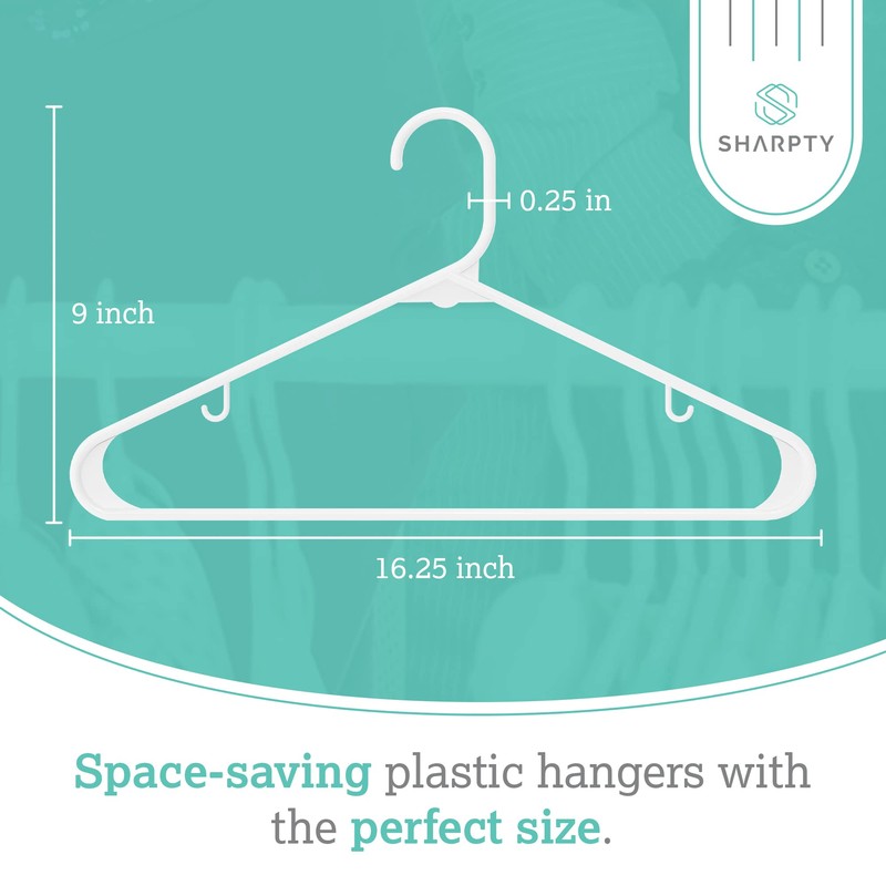 Sharpty Plastic Hangers Clothes Hangers for Clothing, Closet, Coats &