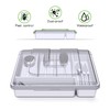 QINOL Silverware Organizer with Cover, Portable Cutlery Holder Flatware Tray