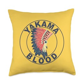 Yakama Blood Headdress Indian Proud Native American Roots Throw Pillow