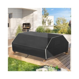 Garden Picnic Table Cover Waterproof, Picnic Bench Covers 420D Polyethylene Fabric Material, Anti-UV, 190 x 162 x 81cm, Black