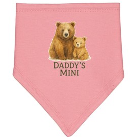 inktastic Daddy's Mini Bear Family Matching Baby Bandana Bib Mauve and Natural 45e2b