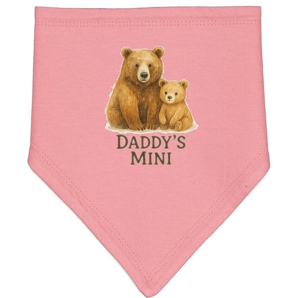 inktastic Daddy's Mini Bear Family Matching Baby Bandana Bib Mauve