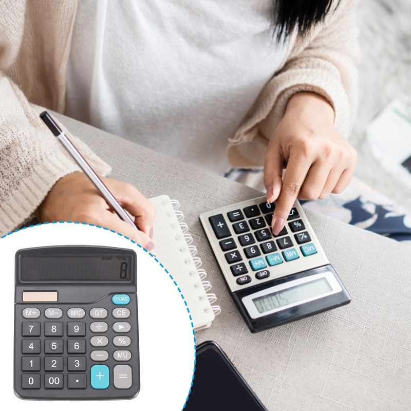 PATIKIL Desk Calculator, Solar Battery Dual Powered 12 Digit Large