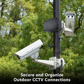 NineLeaf Black IP66 Waterproof Outdoor Junction Box, 4.9"x3.3"x2.3" PVC/ABS Weatherproof Electrical Enclosure, Compact Project Box Fits 20mm Cable Glands for Garden, CCTV, DIY Wiring,1PCS