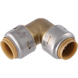 SharkBite Max 1/2 Inch 90 Degree Elbow, Push to Connect Brass Plumbing Fitting, PEX Pipe, Copper, CPVC, PE-RT, HDPE, UR248A