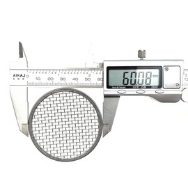 TAMSOI 304 Stainless Steel Wire Mesh Filter Disc Flat Round Shape Woven Wire Mesh Screen Strainer Various Size (60mm(10 Mesh) 1pc), Silver